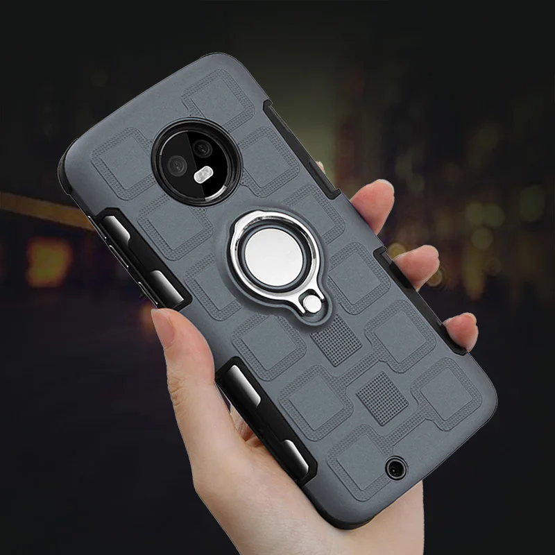 Металлический чехол с кольцом для мобильного телефона Motorola G6 Plus автомобильный
