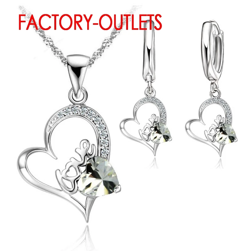 Genuine 925 Sterling Silver Bridal Jewelry Sets CZ Cubic Zircon Lovers' Heart Drop Necklaces Hoop Earrings Women Party Jewelry
Genuine 925 Sterling Silver Bridal Jewelry Sets CZ Cubic Zircon Lovers' Heart Drop Necklaces Hoop Earrings Women Party Jewelry