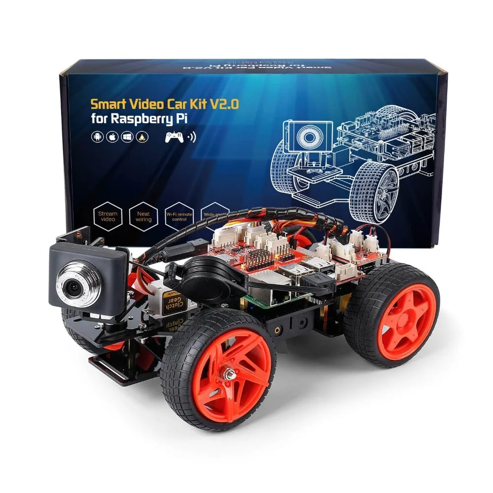 SunFounder Smart Video Car Kit V2.0 for Raspberry Pi 4 Model B 3B+ 3B 2B Electronic Toy with Detail Manual
SunFounder Smart Video Car Kit V2.0 for Raspberry Pi 4 Model B 3B+ 3B 2B Electronic Toy with Detail Manual