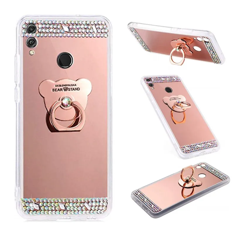 Блестящий чехол для Huawei honor 8x 8a Y6 2019 роскошный блестящий зеркальный Prime Pro p smart 10 9
