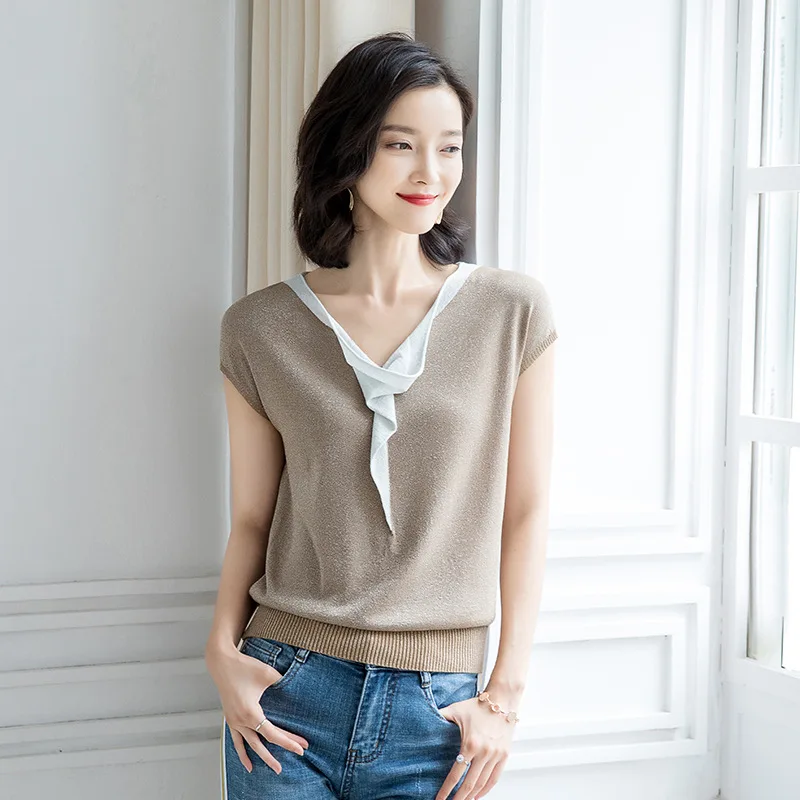 Shiny Thread Women Sweaters and Pullovers Batwing Sleeve Fashion Stretch Thin Sweater Pull Femme 2019 Summer New Women Top
Shiny Thread Women Sweaters and Pullovers Batwing Sleeve Fashion Stretch Thin Sweater Pull Femme 2019 Summer New Women Top