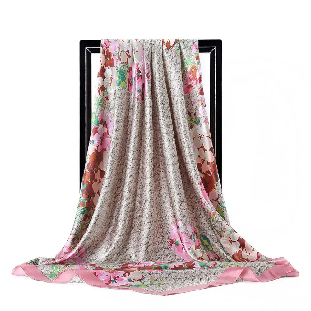 Fashion Silk Scarves for Women Floral Print Square Shawl Foulard 90x90cm Female Bandana for Head Ladies Large Hijab Satin Scarfs
Fashion Silk Scarves for Women Floral Print Square Shawl Foulard 90x90cm Female Bandana for Head Ladies Large Hijab Satin Scarfs