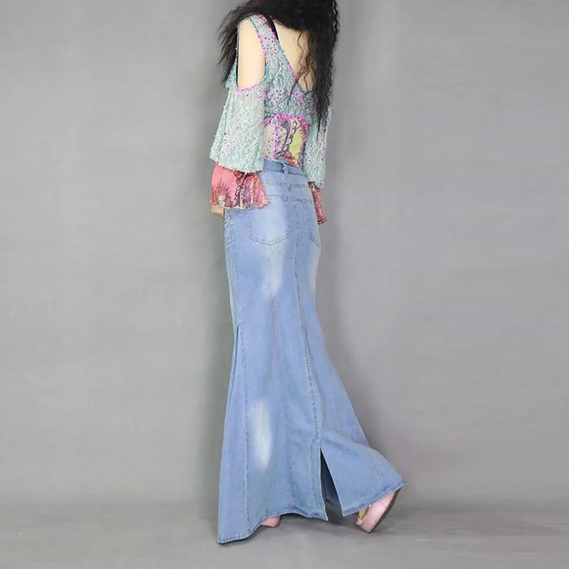 Idopy Women`s Denim Skirt Vintage Classic Style Elegant Femme Fishtail Floor Split Maxi Mermaid Jean Skirt Saias Slim Fit
Idopy Women`s Denim Skirt Vintage Classic Style Elegant Femme Fishtail Floor Split Maxi Mermaid Jean Skirt Saias Slim Fit