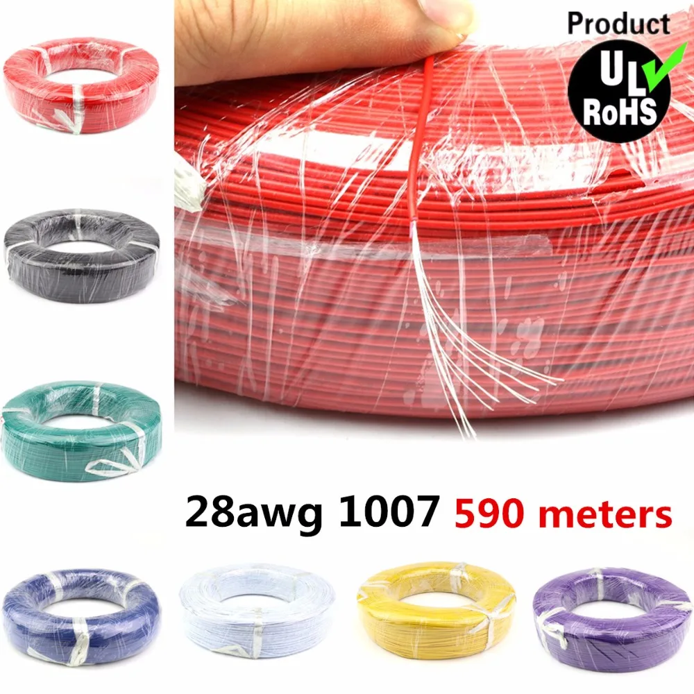 590 Meters a roll Flexible Stranded of 28AWG 10 Colors UL1007 OD1.2mm Environmental PVC Electronic Wire
590 Meters a roll Flexible Stranded of 28AWG 10 Colors UL1007 OD1.2mm Environmental PVC Electronic Wire