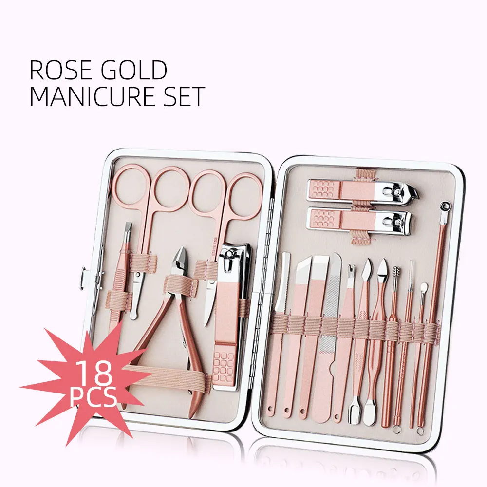 Rose Gold Manicure Set Nail Cuticle Pusher Clipper Scissor Tweezer Picker Pedicure Knife Stainless Steel Nail Art Tools
Rose Gold Manicure Set Nail Cuticle Pusher Clipper Scissor Tweezer Picker Pedicure Knife Stainless Steel Nail Art Tools