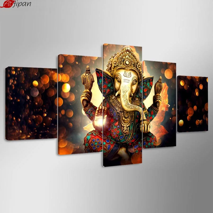 Canvas Painting Wall Art Home Decor Frame 5 Pieces Ganesh Elephant Trunk God For Living Room Modern HD Printed Landscape Picture
Canvas Painting Wall Art Home Decor Frame 5 Pieces Ganesh Elephant Trunk God For Living Room Modern HD Printed Landscape Picture