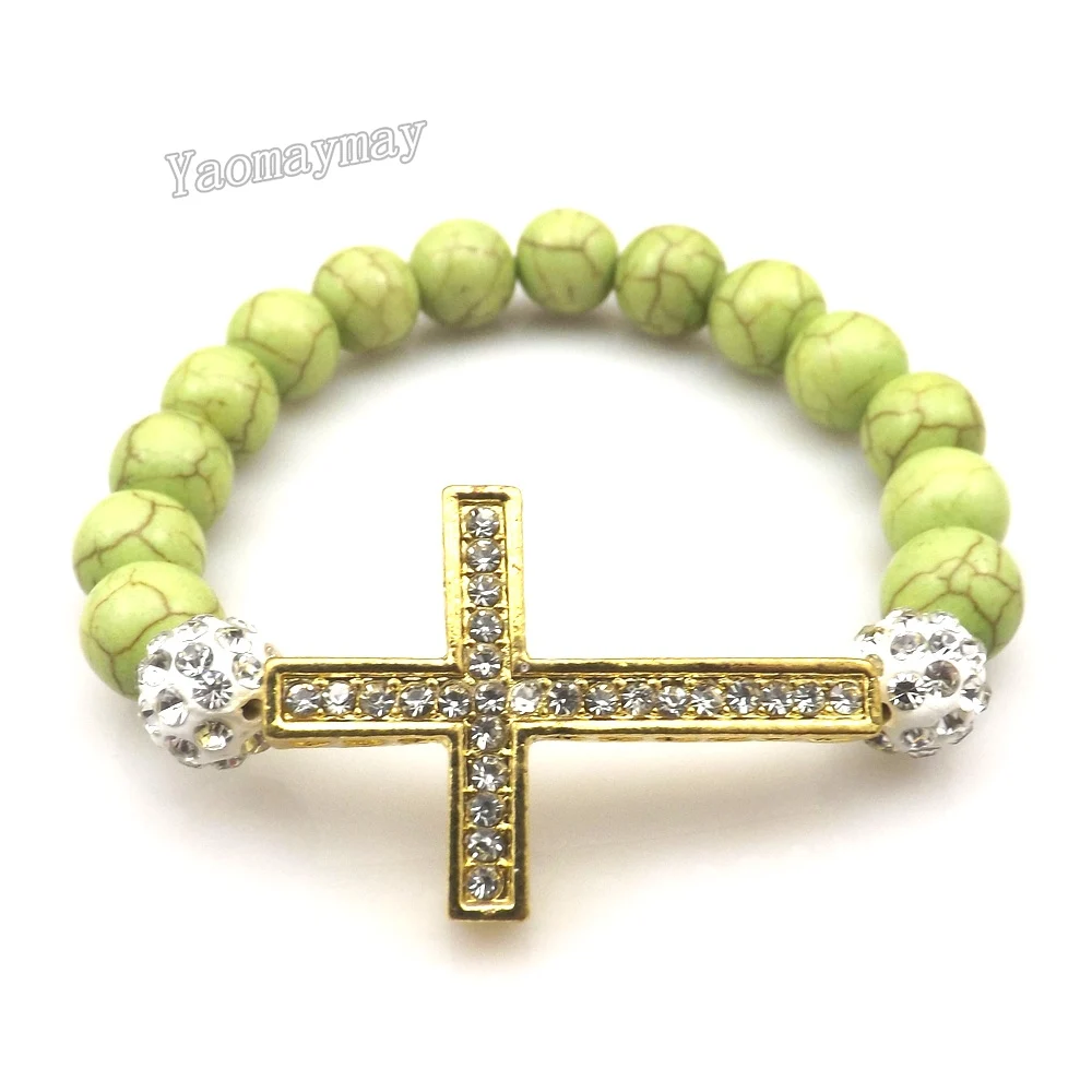 12pcs Green Turquoises Bracelet Gold Color Rhinestone Sideways Cross Connector For Women
12pcs Green Turquoises Bracelet Gold Color Rhinestone Sideways Cross Connector For Women