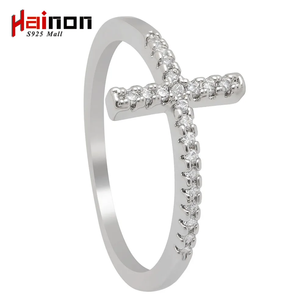Hainon Fashion Trend Sideways Cross Silver Color Rings Jewelry Crystal Vintage Rose Gold Color Wedding Ring for Women
Hainon Fashion Trend Sideways Cross Silver Color Rings Jewelry Crystal Vintage Rose Gold Color Wedding Ring for Women