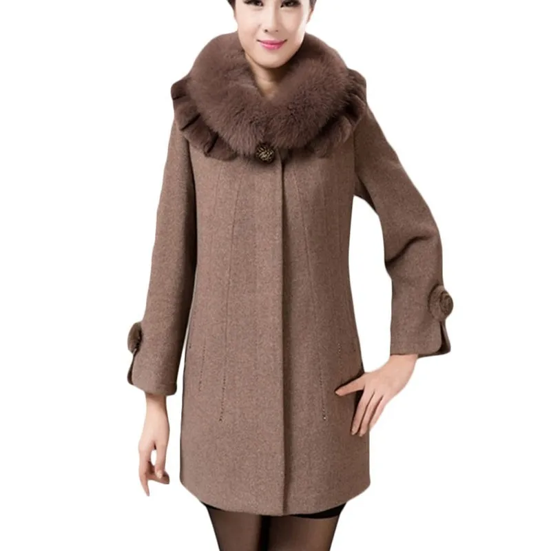 New Autumn Winter Jacket Coat mother Women Fur Collar Cashmere Coats Women's Medium-Long Woolen Coats Casual Overcome 5XL F618
New Autumn Winter Jacket Coat mother Women Fur Collar Cashmere Coats Women's Medium-Long Woolen Coats Casual Overcome 5XL F618