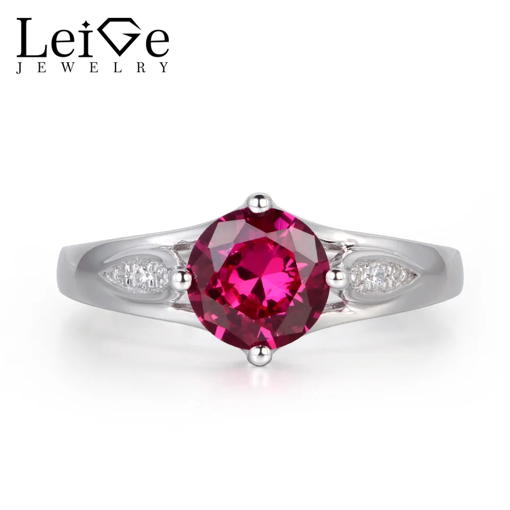 Leige Jewelry Round Cut Ruby Engagement Ring for Women Sterling Silver 925 Fine Jewelry Wedding Promise Rings Red Gemstone
Leige Jewelry Round Cut Ruby Engagement Ring for Women Sterling Silver 925 Fine Jewelry Wedding Promise Rings Red Gemstone