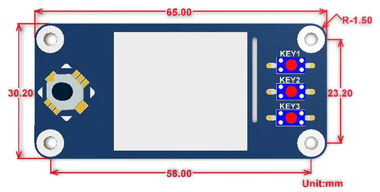 1.3inch IPS LCD display HAT for Raspberry Pi Zero/Zero W/Zero WH/2B/3B/3B+,240x240 pixels,SPI interface
1.3inch IPS LCD display HAT for Raspberry Pi Zero/Zero W/Zero WH/2B/3B/3B+,240x240 pixels,SPI interface