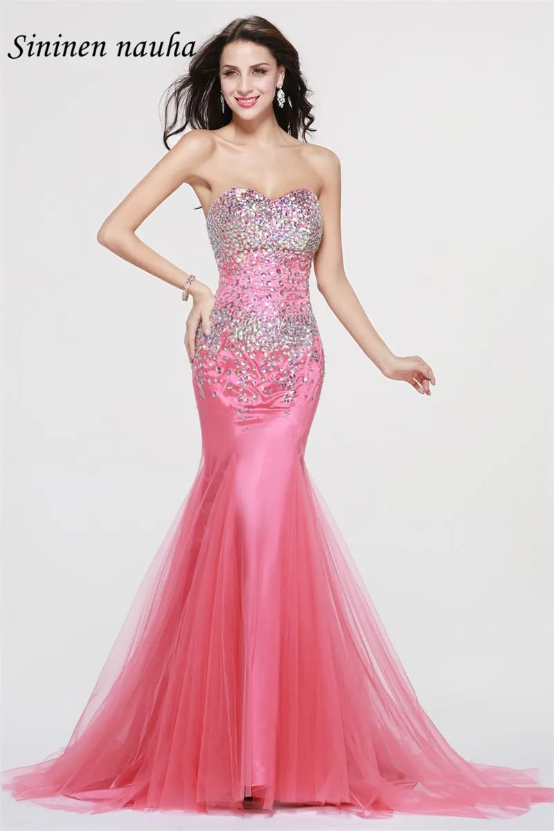 Luxurious Pink Long Evening Dresses Formal Dress Beaded Crystals Mermaid Prom Event Gown Vestidos De Festa Robe De Soiree 189
Luxurious Pink Long Evening Dresses Formal Dress Beaded Crystals Mermaid Prom Event Gown Vestidos De Festa Robe De Soiree 189