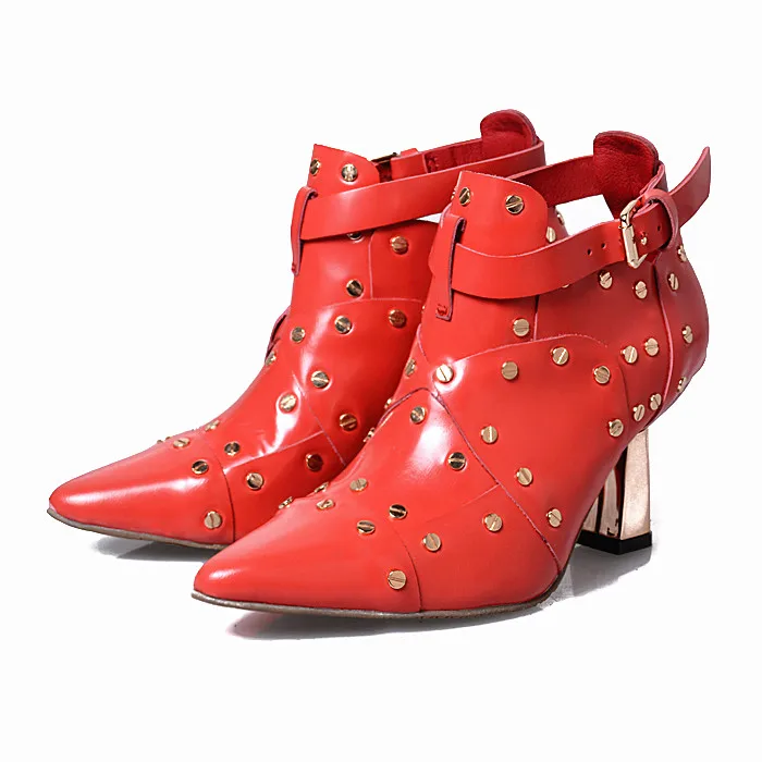 2017 Early Spring New Boots Fashion Martin Shoes Women Ankle Boot Chelsea High Heels Buckle Rivet Studded Boot Women Red Leather
2017 Early Spring New Boots Fashion Martin Shoes Women Ankle Boot Chelsea High Heels Buckle Rivet Studded Boot Women Red Leather