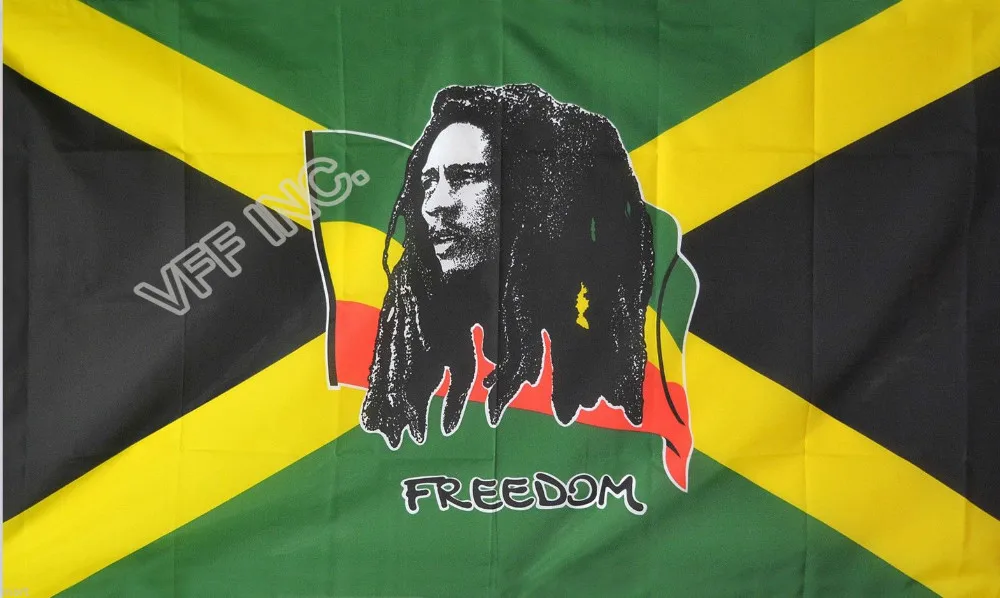 Флаг Jamaica Bob Marley FREEDOM 3 фута x 5 футов полиэфирный баннер летающий 150*90 см индивидуальный уличный AF41|Флаги
