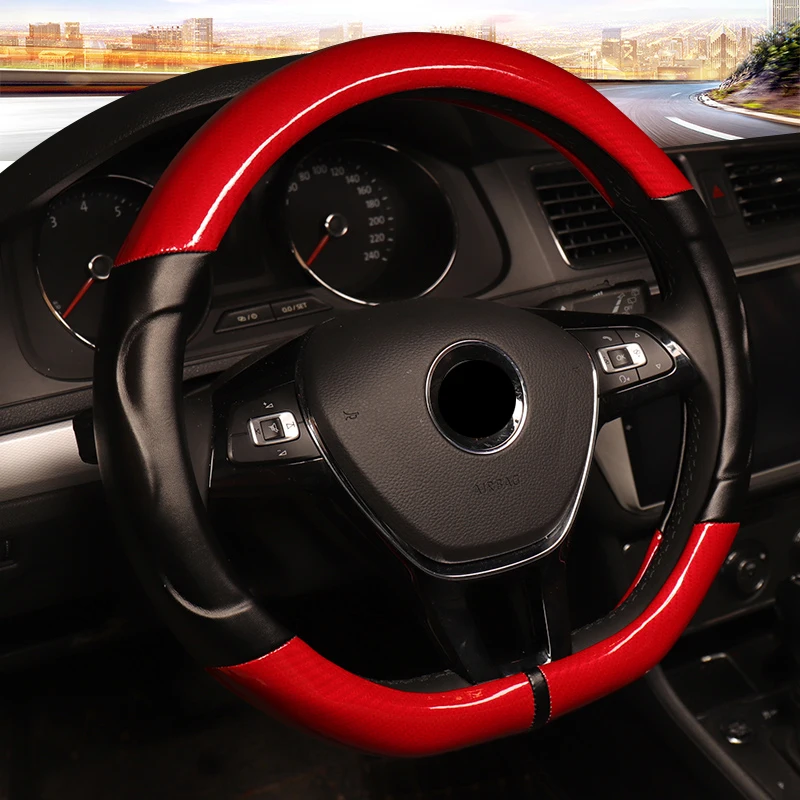 DERMAY D Shape Car Steering Wheel Cover Soft Micro Fiber Leather + Carbon Fibre Non-slip Interior Accessories Free Shipping
DERMAY D Shape Car Steering Wheel Cover Soft Micro Fiber Leather + Carbon Fibre Non-slip Interior Accessories Free Shipping
