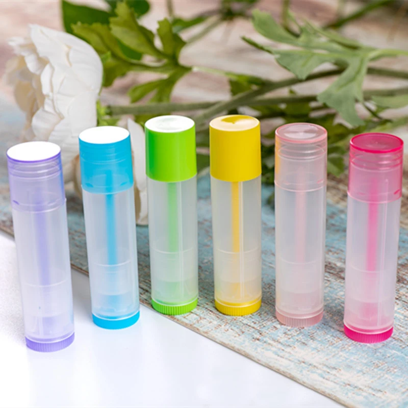 

50pcs 5g/5ml Plastic Lipstick Tube Lip Balm Vials Empty Cosmetic Containers Solid Glue Stick Transparent Travel Sample Bottles