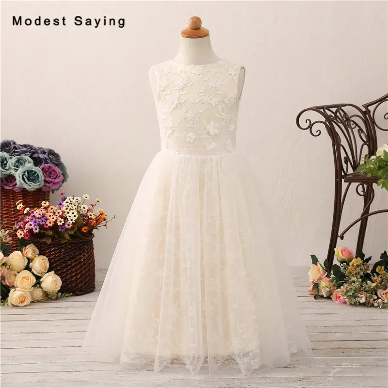 New Champagne A-Line Pearls Lace Flower Girl Dresses 2018 with Flowers Kids Girls Long Pageant Party Prom Gowns vestido flores
New Champagne A-Line Pearls Lace Flower Girl Dresses 2018 with Flowers Kids Girls Long Pageant Party Prom Gowns vestido flores