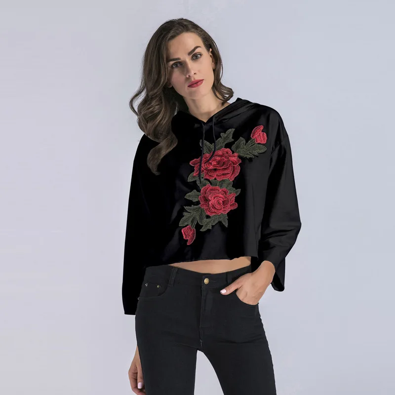 Jelics Floral Embroidery Women Crop Pullovers Long Sleeve Hoodies Straight Spring Loose Sweatshirt
Jelics Floral Embroidery Women Crop Pullovers Long Sleeve Hoodies Straight Spring Loose Sweatshirt