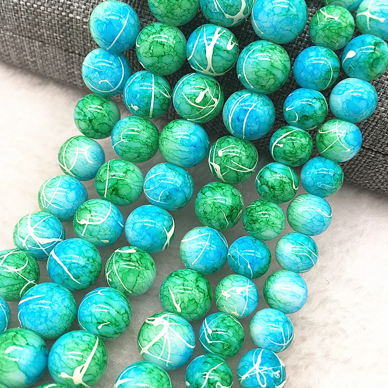 Wholesale 4/6/8/10mm Blue&green Glass Beads Round Loose Spacer Beads Pattern For Jewelry Making DIY Bracelet Necklace #16
Wholesale 4/6/8/10mm Blue&green Glass Beads Round Loose Spacer Beads Pattern For Jewelry Making DIY Bracelet Necklace #16