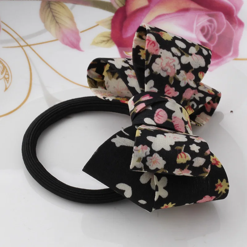 2020 New Big Bow Dot Flower Scrunchy Women Girls Hair Accessories Ponytail Ornaments Elastic Band Sweet Gum for | Аксессуары для