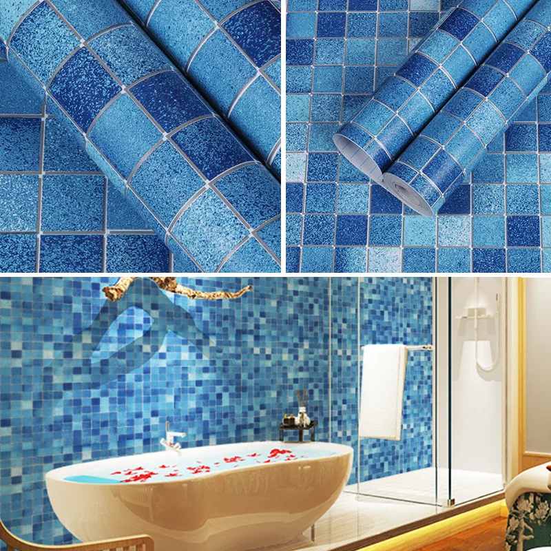 Mosaic Wallpaper Toilet Kitchen Waterproof Wallpaper Bathroom PVC Self-adhesive Porcelain Brick Wall Sticker Blue
Mosaic Wallpaper Toilet Kitchen Waterproof Wallpaper Bathroom PVC Self-adhesive Porcelain Brick Wall Sticker Blue