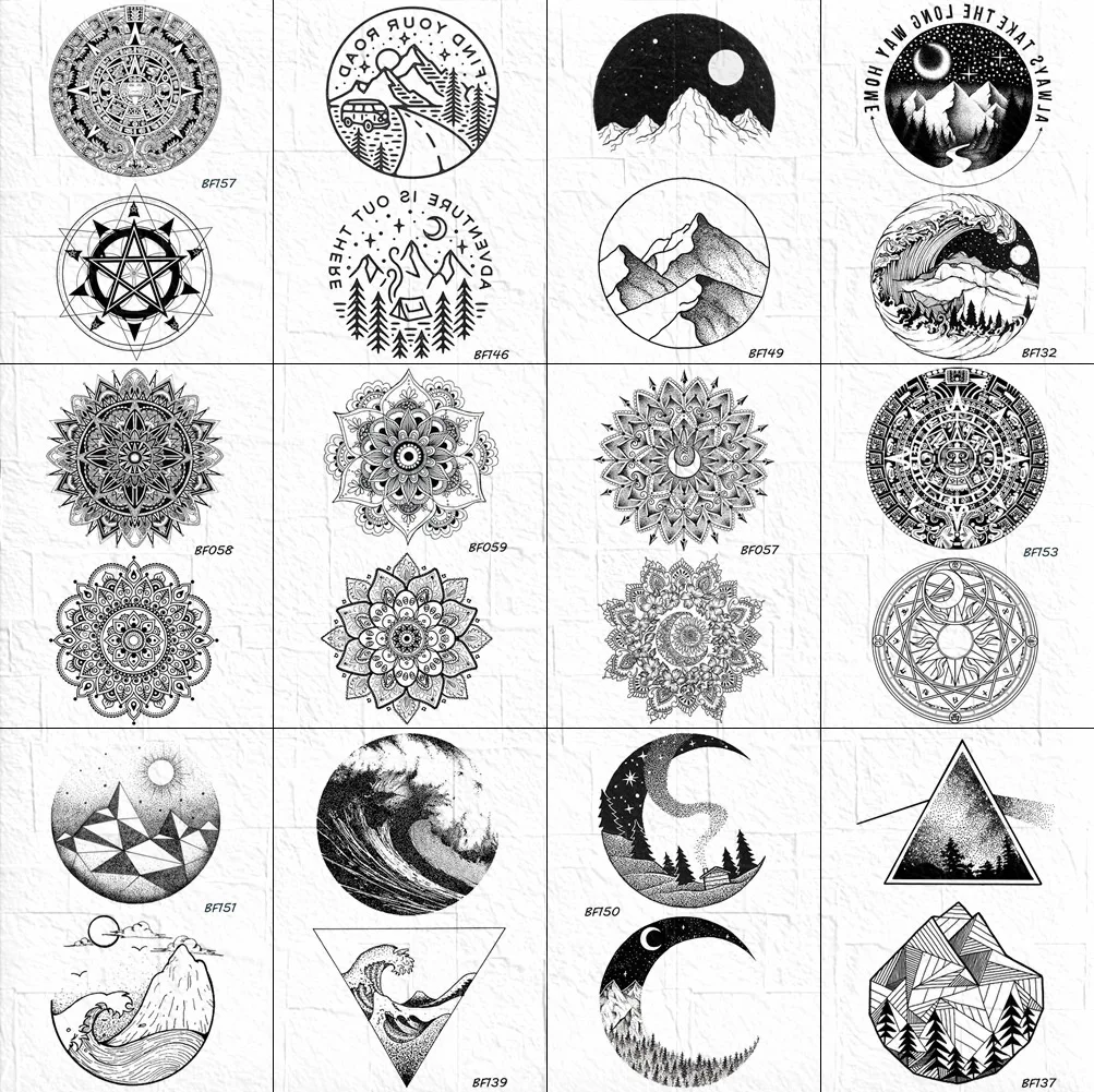 Black Small Henna Mandala Flower Tattoo Temporary Women Body Arm Round Peak Tatoos Stickers Summer Style Tattoo Waterproof Art
Black Small Henna Mandala Flower Tattoo Temporary Women Body Arm Round Peak Tatoos Stickers Summer Style Tattoo Waterproof Art