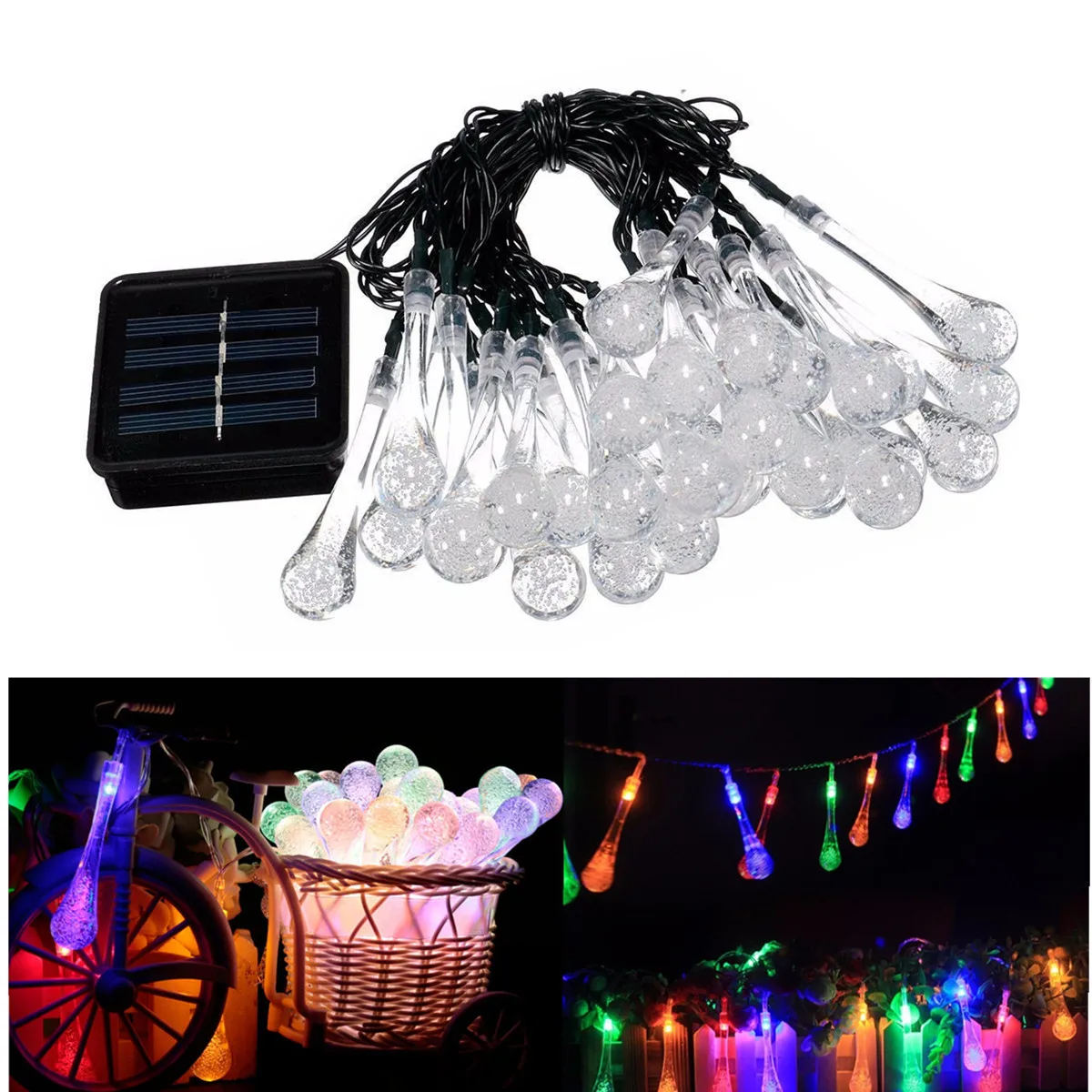 6.5M 30 LED Solar Powered Fairy String Lights Water Drop Decorative Garden Lawn Patio Christmas Waterproof Outdoor Solar Lamps
6.5M 30 LED Solar Powered Fairy String Lights Water Drop Decorative Garden Lawn Patio Christmas Waterproof Outdoor Solar Lamps