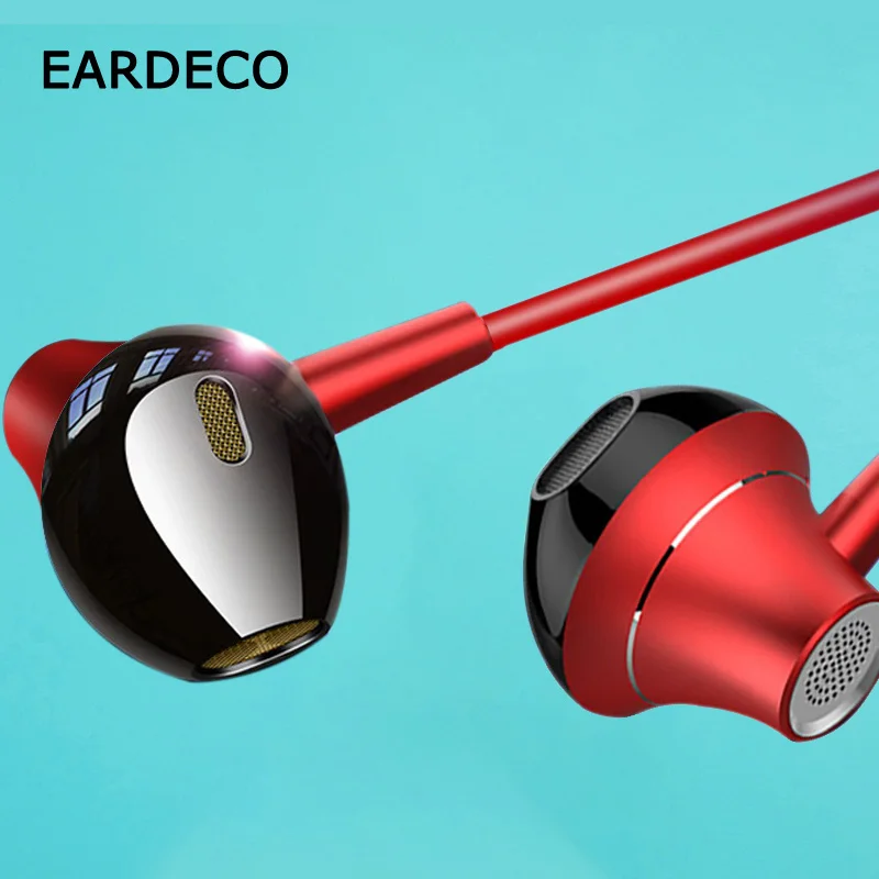 

EARDECO 3.5mm Wired Noise Canceling Headphone Headset In Ear Headphones with Microphone Bass Sport Earphone Earbuds for phone