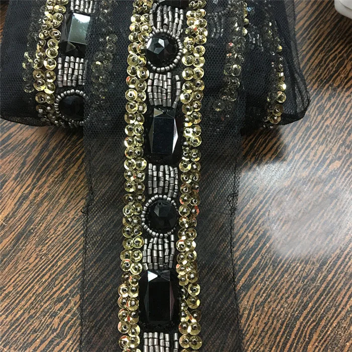 1Yd/lot Black mesh yarn heavy industry diy acrylic beads lace accessories shoes and hats clothing collar belt accessories A1204
1Yd/lot Black mesh yarn heavy industry diy acrylic beads lace accessories shoes and hats clothing collar belt accessories A1204