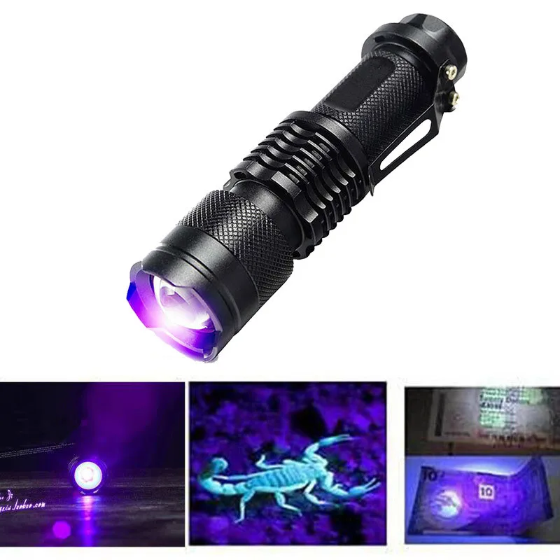 Мини Портативный Светодиодный УФ-фонарик фиолетовый свет светодиодный фонарик