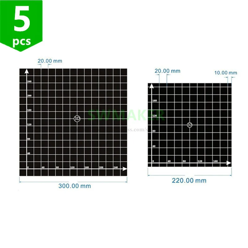 5pc Heat Bed Sticker Hotbed Sheet with coordinate 220*220/300*300mm For Wanhao i3 Anet A8 A6 3D Printer Printing Build Plateform
5pc Heat Bed Sticker Hotbed Sheet with coordinate 220*220/300*300mm For Wanhao i3 Anet A8 A6 3D Printer Printing Build Plateform