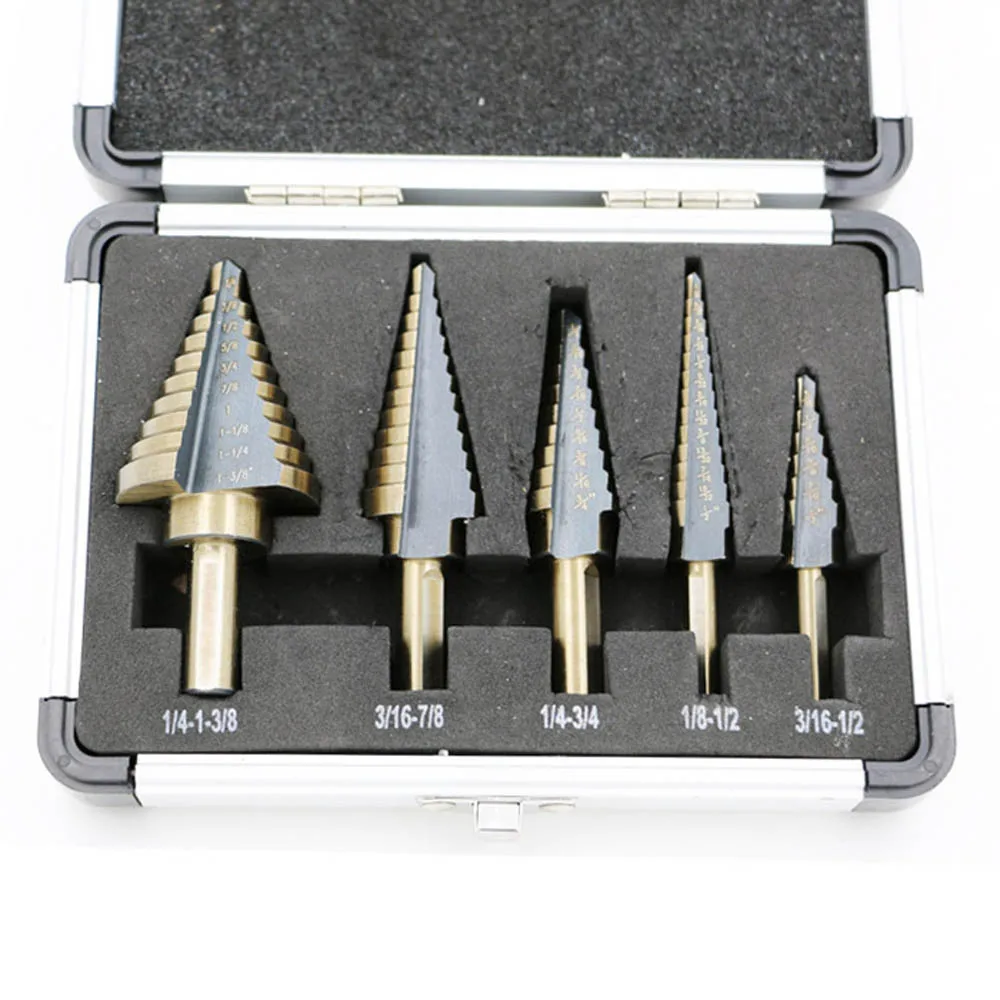 5PCS HSS Cobalt coated Drill Bit Multiple Hole Cut 50 Sizes Step Drill Bit Kit With Case Hole Saw Cutter Tool for sheet metal
5PCS HSS Cobalt coated Drill Bit Multiple Hole Cut 50 Sizes Step Drill Bit Kit With Case Hole Saw Cutter Tool for sheet metal