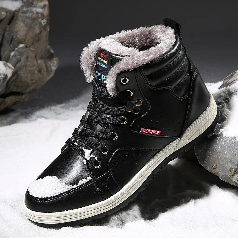 Winter men's snow boots outdoor sports workers plus velvet warm high-top sneakers large size 39-48 | Спорт и развлечения