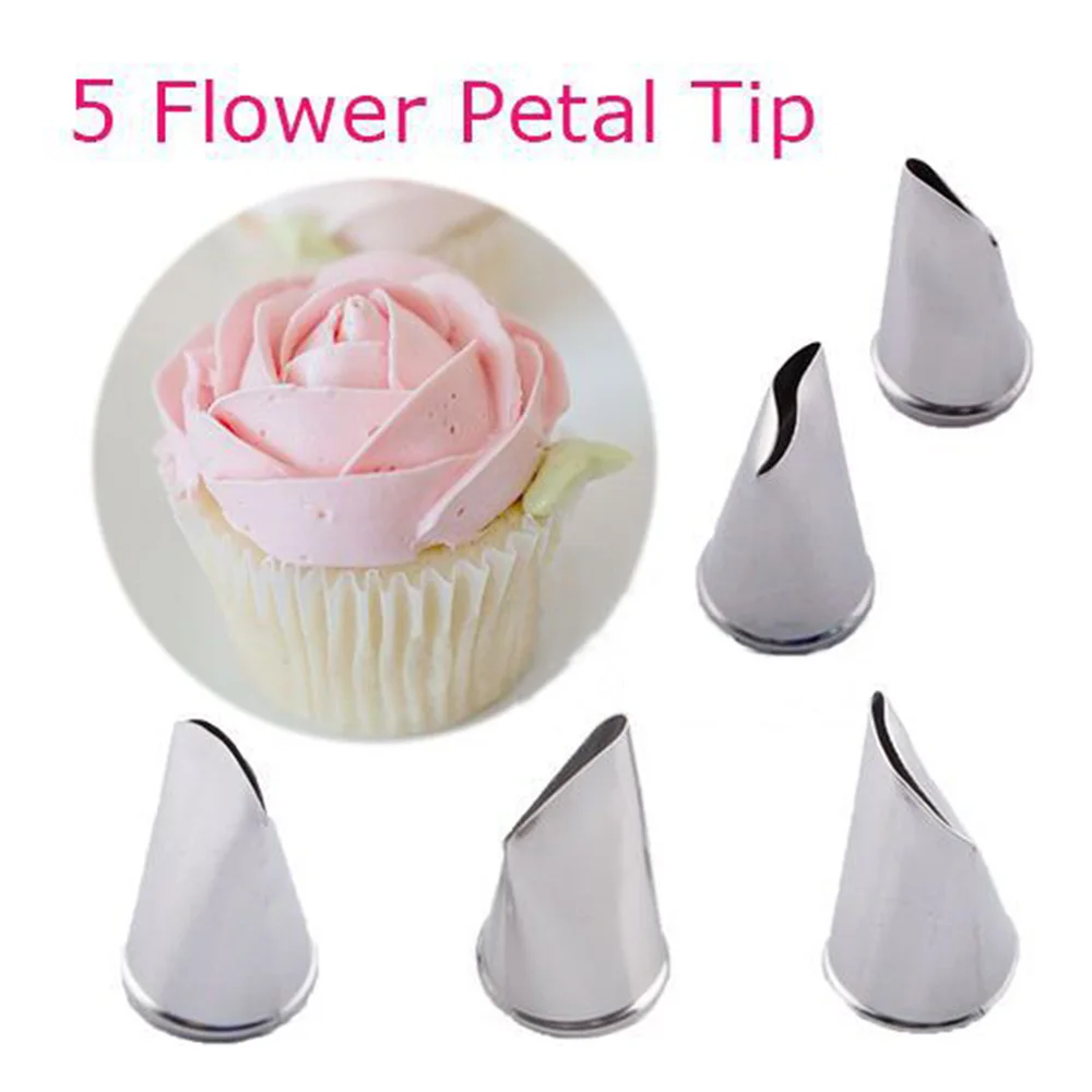 New 5 pcs Rose Petal Metal Cream Tips Cake Decorating Tools Steel Icing Piping Nozzles Cake Cream Decorating Cupcake Pastry Tool
New 5 pcs Rose Petal Metal Cream Tips Cake Decorating Tools Steel Icing Piping Nozzles Cake Cream Decorating Cupcake Pastry Tool