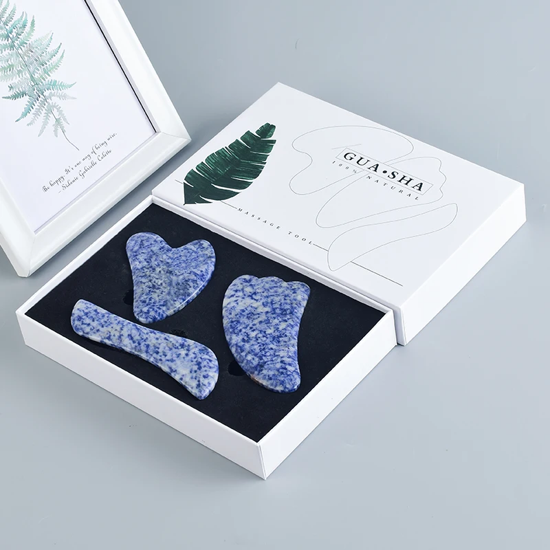 Natural Sodalite Blue Point Face Jade Guasha Scratch Crystal Stone Massage Back Head Foot Scraper Acupuntura Massager ToolS
Natural Sodalite Blue Point Face Jade Guasha Scratch Crystal Stone Massage Back Head Foot Scraper Acupuntura Massager ToolS