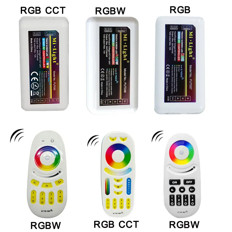 Milight 2.4GHz 4 Zone RGB RGBW RGBWW/CCT LED Strip Controller RF RGB RGBW RGBWW/CCT Touch / Button Remote Control
Milight 2.4GHz 4 Zone RGB RGBW RGBWW/CCT LED Strip Controller RF RGB RGBW RGBWW/CCT Touch / Button Remote Control