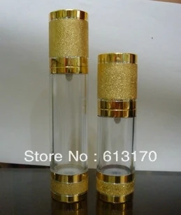 30pcs 15ml Airless pump bottle cosmetic Packing bottles sub-bottling Refillable Empty vacuum bottle with Gold cap Free shipping
30pcs 15ml Airless pump bottle cosmetic Packing bottles sub-bottling Refillable Empty vacuum bottle with Gold cap Free shipping