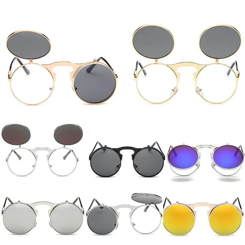 Metal Punk Sun Glasses Male Retro Steampunk Round Flip Up Sunglass Women Mens Clip On Sunglasses
Metal Punk Sun Glasses Male Retro Steampunk Round Flip Up Sunglass Women Mens Clip On Sunglasses