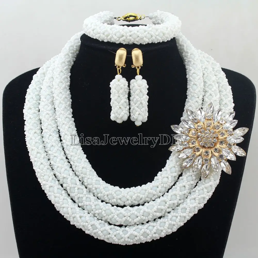 Handmade Statement Necklace Crystal Women Necklaces Costume Jewelry Nigerian Wedding African Beads Jewelry Set HD7291
Handmade Statement Necklace Crystal Women Necklaces Costume Jewelry Nigerian Wedding African Beads Jewelry Set HD7291