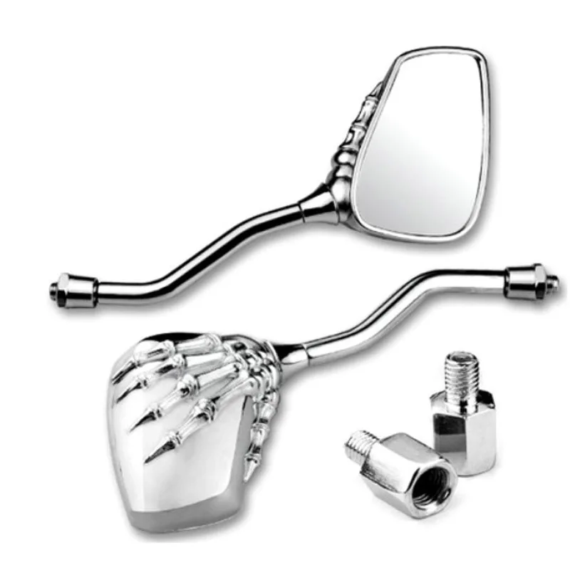 

2 Pcs Universal Motorcycle Rearview Mirror With Screw Aluminium Alloy Scooter Skeleton Hand Refit Motorbike Side Mirrors BX
