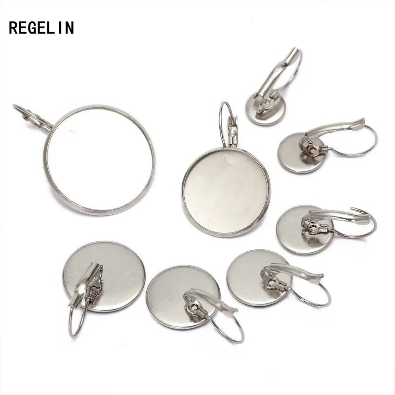 REGELIN 10pcs Stainless Steel 8/10/12/14/16/18/20/25mm French hook earring Cabochon Cameo Setting Blank base DIY Jewelry Making
REGELIN 10pcs Stainless Steel 8/10/12/14/16/18/20/25mm French hook earring Cabochon Cameo Setting Blank base DIY Jewelry Making