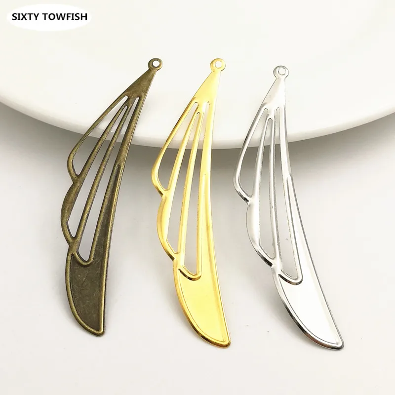 20 pcs/lot 60x12mm Gold color/White K/Antique bronze Metal Filigree Flowers Slice Feather Charms Jewelry DIY Components B19208
20 pcs/lot 60x12mm Gold color/White K/Antique bronze Metal Filigree Flowers Slice Feather Charms Jewelry DIY Components B19208