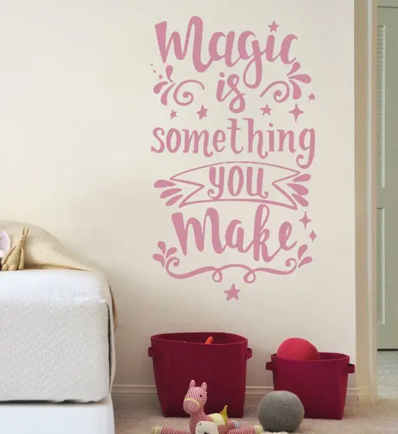 

Магия-это то, что вы делаете настенные наклейки с цитатами Inspire домашний декор наклейка художественная детская Спальня текст настенной накл...