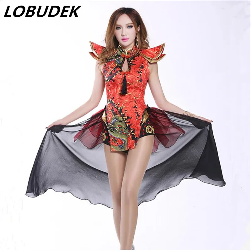 2016 new sexy bodysuit Ds costume vintage Chinese style sexy dj female singer performance wear twirled clothing dancer show bar
2016 new sexy bodysuit Ds costume vintage Chinese style sexy dj female singer performance wear twirled clothing dancer show bar