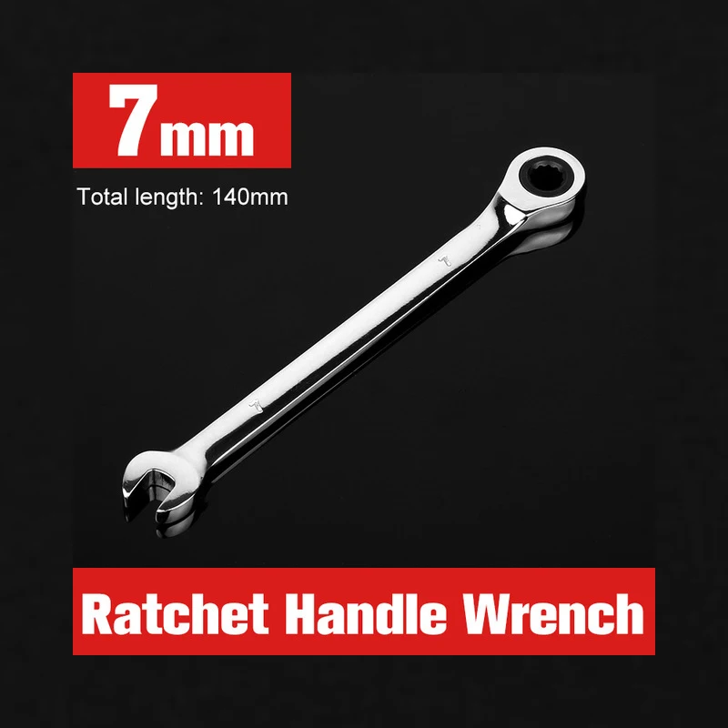 1pcs Ratchet Combination Spanner 7mm Ring spanners Machine Car Repair Dual-use Tools Key Ratchet Wrench Flexible Hand Tool
1pcs Ratchet Combination Spanner 7mm Ring spanners Machine Car Repair Dual-use Tools Key Ratchet Wrench Flexible Hand Tool