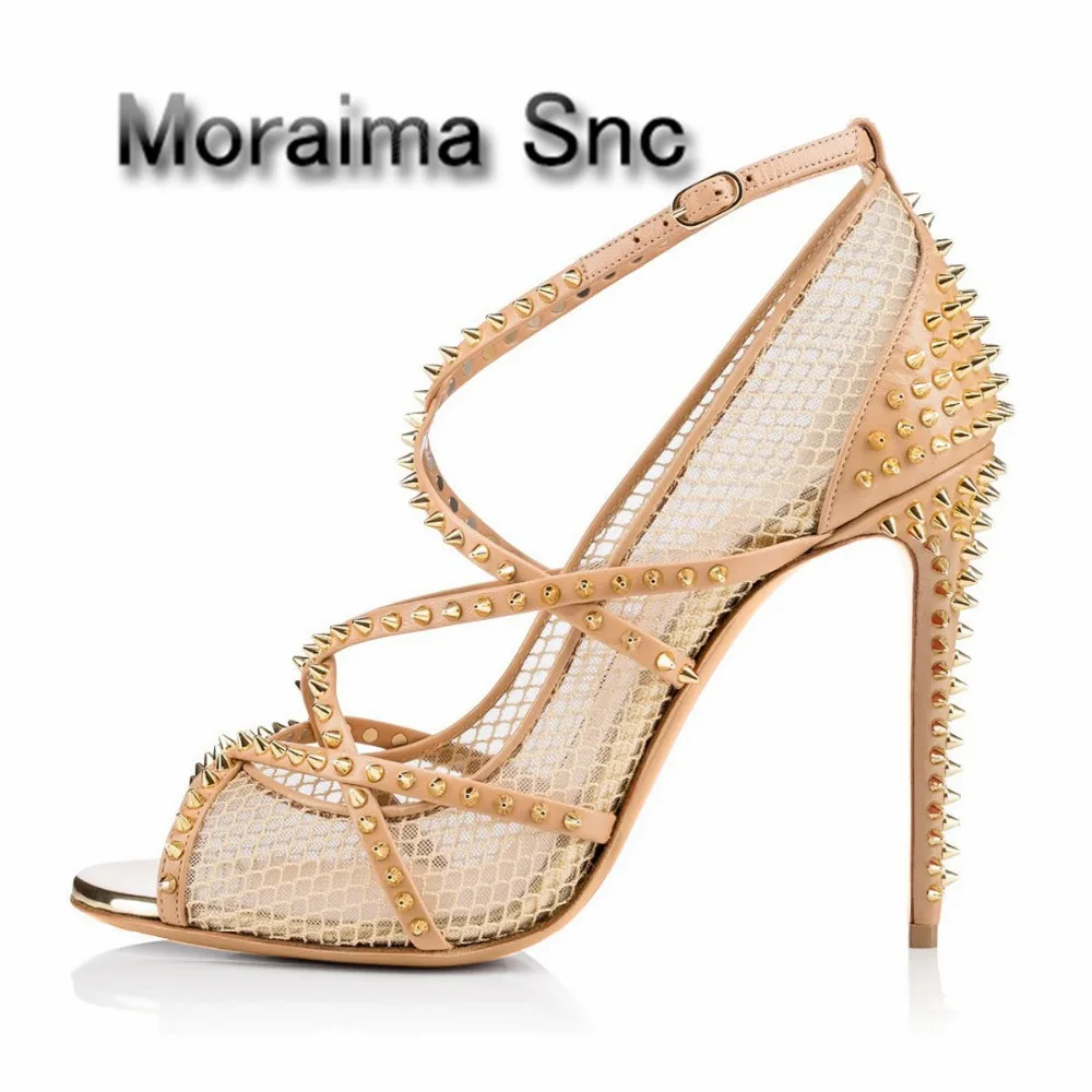 Moraima Snc brand design women sandals black beige lace Breathable pumps rivet high heels sandals women peep toe ladies shoes
Moraima Snc brand design women sandals black beige lace Breathable pumps rivet high heels sandals women peep toe ladies shoes