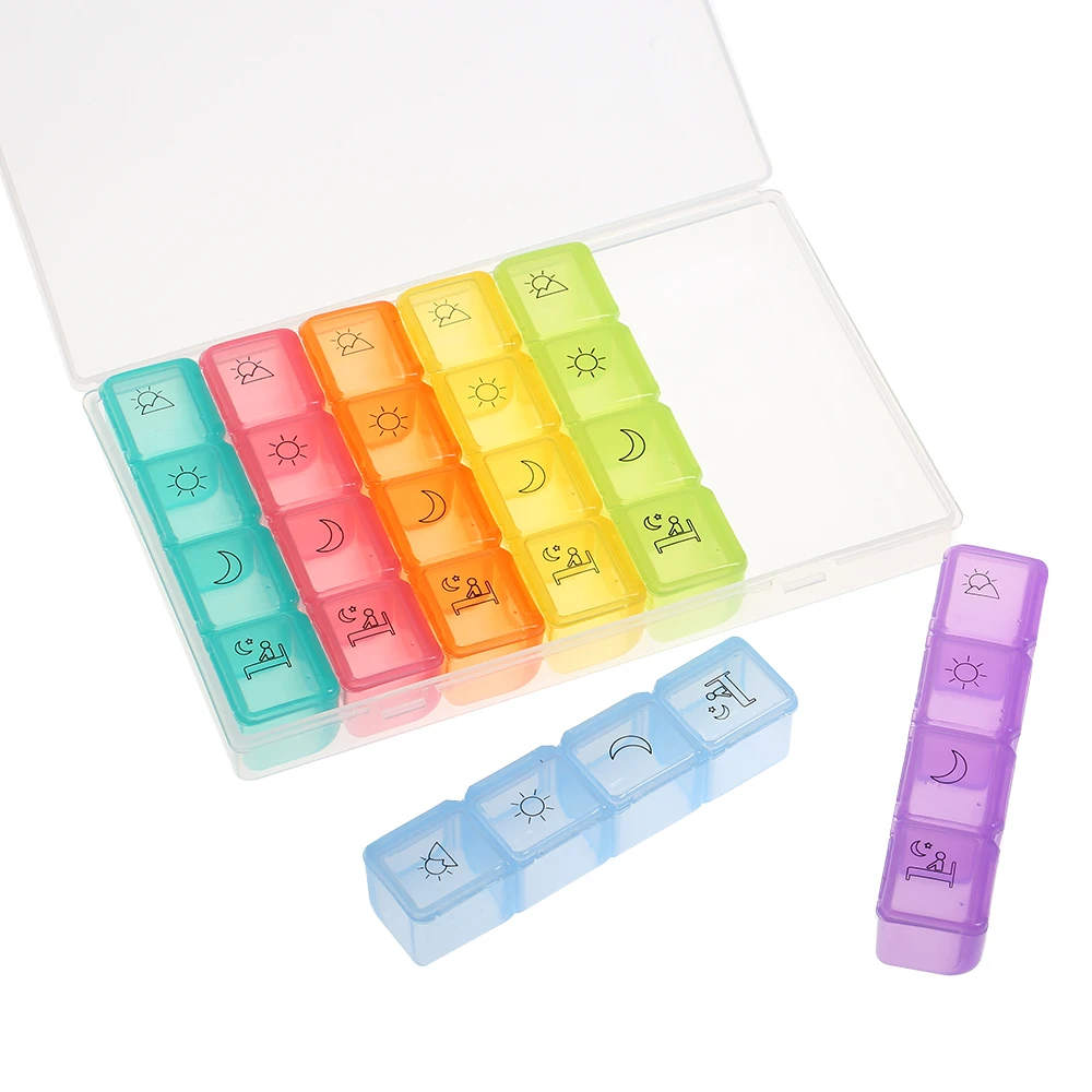 28 Slots Storage Box Portable Weekly Medication Pillbox 7 Days 4 Times a Day Pill Container Independent Travel Pill Case Holder
28 Slots Storage Box Portable Weekly Medication Pillbox 7 Days 4 Times a Day Pill Container Independent Travel Pill Case Holder