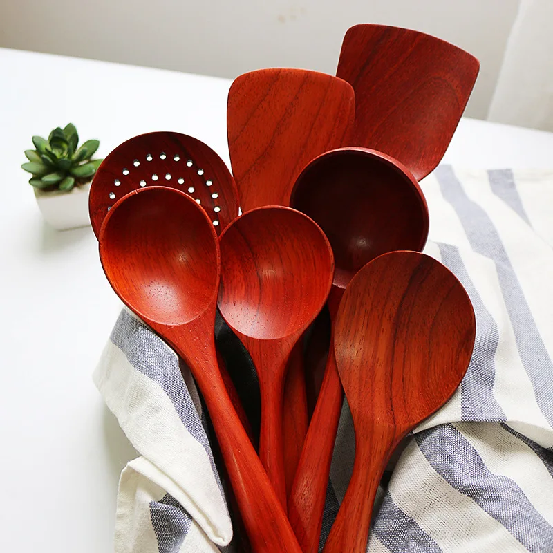 New Red Rosewood Cookware Set Long Hand Wooden Turner Rice Scoop Soup Ladle Colander Kitchen Tools Wood Tableware Japan Style
New Red Rosewood Cookware Set Long Hand Wooden Turner Rice Scoop Soup Ladle Colander Kitchen Tools Wood Tableware Japan Style