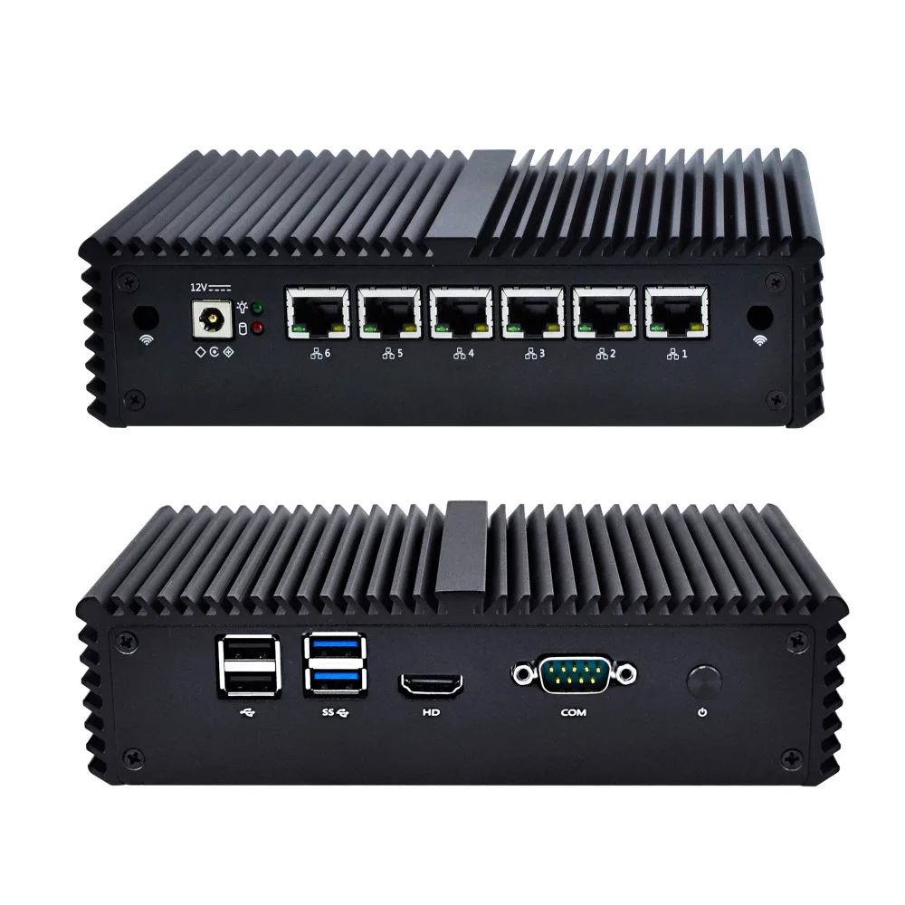 QOTOM Q550G6 Q570G6 AES-NI Barebone Industrial PC Gateway Router for pfSense - core i5-6200U/core i7-6500U, 6 Gigabit NICs
QOTOM Q550G6 Q570G6 AES-NI Barebone Industrial PC Gateway Router for pfSense - core i5-6200U/core i7-6500U, 6 Gigabit NICs