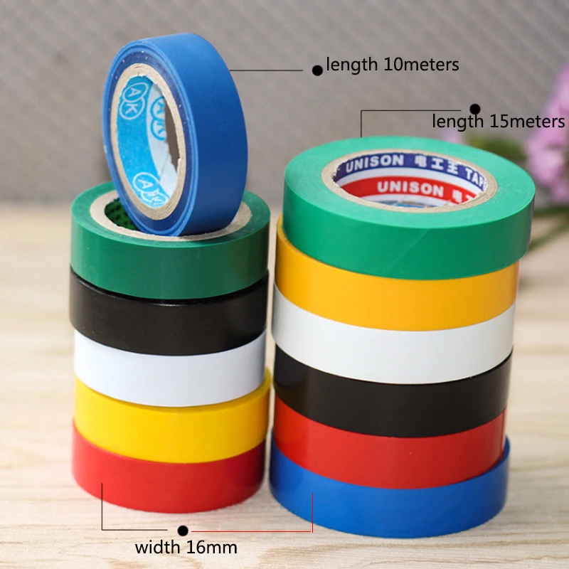 1 Roll 10m/15m Electrical insulation tape Waterproof PVC Flame Retardant Adhesive Vinyl Power Insulating Heat Resistant Tape
1 Roll 10m/15m Electrical insulation tape Waterproof PVC Flame Retardant Adhesive Vinyl Power Insulating Heat Resistant Tape
